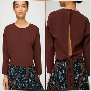 Wilfred Laon Tie-Back Blouse in Truffle